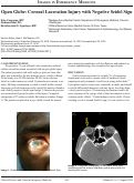 Cover page: Open Globe: Corneal Laceration Injury with Negative Seidel Sign
