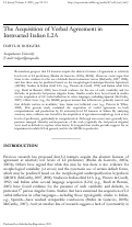 Cover page: The Acquisition of Verbal Agreement in Instructed Italian L2A