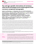 Cover page: Sex and age-specific interactions of coronary atherosclerotic plaque onset and prognosis from coronary computed tomography.