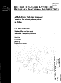 Cover page: A high-order Eulerian Godunov method for elastic/plastic flow in solids