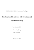 Cover page of The Relationship between Soil Structure and Insect Biodiversity