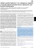 Cover page: Soluble epoxide hydrolase is an endogenous regulator of obesity-induced intestinal barrier dysfunction and bacterial translocation