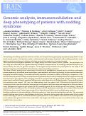 Cover page: Genomic analysis, immunomodulation and deep phenotyping of patients with nodding syndrome.