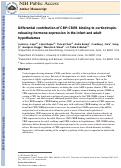 Cover page: Differential contribution of CBP:CREB binding to corticotropin-releasing hormone expression in the infant and adult hypothalamus.