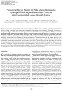 Cover page: Peripheral Nerve Repair in Rats Using Composite Hydrogel-Filled Aligned Nanofiber Conduits with Incorporated Nerve Growth Factor