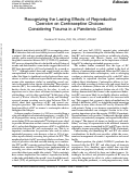 Cover page: Recognizing the Lasting Effects of Reproductive Coercion on Contraceptive Choices: Considering Trauma in a Pandemic Context