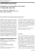 Cover page: Quantification of fractional flow reserve based on angiographic image data