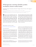 Cover page: Whole-genome screening identifies proteins localized to distinct nuclear bodies.
