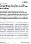 Cover page: Phosphatidylserine phospholipase A1 enables GPR34-dependent immune cell accumulation in the peritoneal cavity.