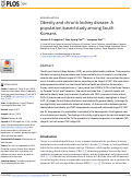 Cover page: Obesity and chronic kidney disease: A population-based study among South Koreans