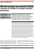 Cover page: Microbial dynamics and pulmonary immune responses in COVID-19 secondary bacterial pneumonia