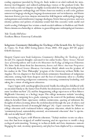 Cover page: Indigenous Community: Rekindling the Teachings of the Seventh Fire. By Gregory A. Cajete.