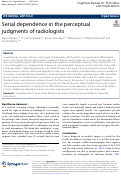 Cover page: Serial dependence in the perceptual judgments of radiologists.