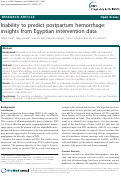 Cover page: Inability to predict postpartum hemorrhage: Insights from Egyptian intervention data