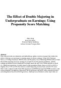 Cover page: The Effect of Double Majoring in Undergraduate on Earnings: Using Propensity Score Matching