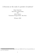 Cover page: A Theorem on the Rank of a Product of Matrices