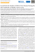 Cover page: Social Network Analysis of Ebola Virus Disease During the 2014 Outbreak in Sukudu, Sierra Leone