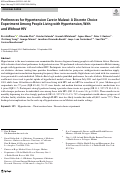 Cover page: Preferences for Hypertension Care in Malawi: A Discrete Choice Experiment Among People Living with Hypertension, With and Without HIV