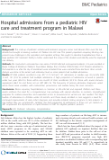 Cover page: Hospital admissions from a pediatric HIV care and treatment program in Malawi