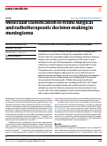Cover page: Molecular classification to refine surgical and radiotherapeutic decision-making in meningioma.