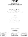 Cover page: On Information Modeling To Support Interoperable Spatial Databases (95-12)