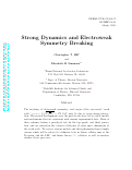 Cover page: Strong dynamics and electroweak symmetry breaking