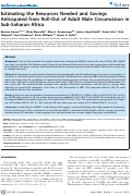 Cover page: Estimating the Resources Needed and Savings Anticipated from Roll-Out of Adult Male Circumcision in Sub-Saharan Africa