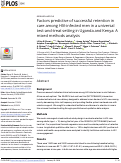 Cover page: Factors predictive of successful retention in care among HIV-infected men in a universal test-and-treat setting in Uganda and Kenya: A mixed methods analysis