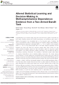 Cover page: Altered Statistical Learning and Decision-Making in Methamphetamine Dependence: Evidence from a Two-Armed Bandit Task