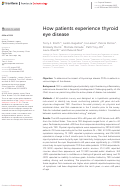 Cover page: How patients experience thyroid eye disease.