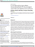 Cover page: A novel high performing multiplex immunoassay Multi-HTLV for serological confirmation and typing of HTLV infections