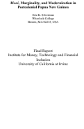 Cover page: <em>Moni,</em> Marginality, and Modernization in Postcolonial Papua New Guinea (Final Report)