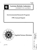 Cover page: Environmental Research Program - 1990 Annual Report