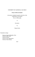 Cover page: Essays in macroeconomics