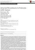 Cover page: Arterial Thrombosis in Patients with Cancer.