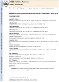 Cover page: Menstrual and reproductive characteristics and breast density in young women