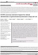 Cover page: ACVIM consensus statement: Support for rational administration of gastrointestinal protectants to dogs and cats