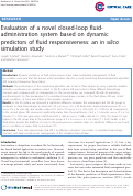 Cover page: Evaluation of a novel closed-loop fluid administration system based on dynamic predictors of fluid responsiveness: an in-silico simulation study