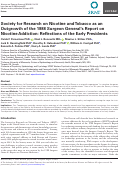 Cover page: Society for Research on Nicotine and Tobacco as an Outgrowth of the 1988 Surgeon Generals Report on Nicotine Addiction: Reflections of the Early Presidents.