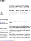 Cover page: Effectiveness of community-based condom distribution interventions to prevent HIV in the United States: A systematic review and meta-analysis