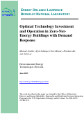 Cover page: Optimal Technology Investment and Operation in Zero-Net-Energy Buildings with Demand Response