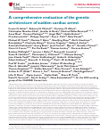 Cover page: A comprehensive evaluation of the genetic architecture of sudden cardiac arrest