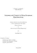 Cover page: Learning and Control of Deep Koopman Eigenfunctions