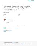 Cover page: Reliability in Comparative and Ethnographic Observations: The Father-Child Example of High Inference Measures