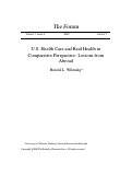 Cover page: U.S. Health Care and Real Health in Comparative Perspective:  Lessons from Abroad