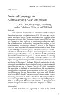 Cover page: Preferred Language and Asthma among Asian Americans