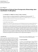 Cover page: Management of Delayed Onset Postoperative Hemorrhage after Anastomotic Urethroplasty
