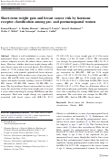 Cover page: Short-term weight gain and breast cancer risk by hormone receptor classification among pre- and postmenopausal women