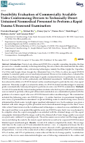 Cover page: Feasibility Evaluation of Commercially Available Video Conferencing Devices to Technically Direct Untrained Nonmedical Personnel to Perform a Rapid Trauma Ultrasound Examination