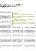 Cover page: Exploring nonresponse bias in a health survey using neighborhood characteristics.